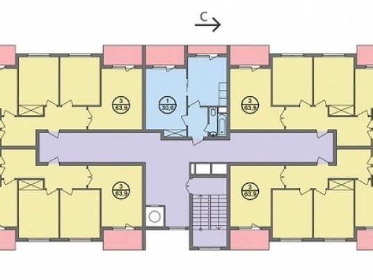 Трехэтажный жилой дом на 15 квартир и 46 человек